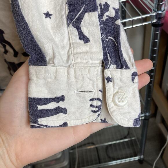 Vintage 90s Punch Women's‎ Moose Bear Print Button Up Shirt Size M Wilderness - Picture 10 of 12